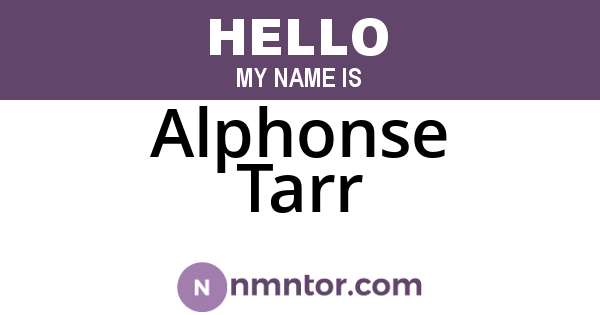 Alphonse Tarr