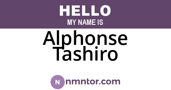 Alphonse Tashiro
