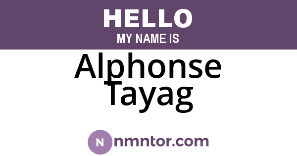 Alphonse Tayag