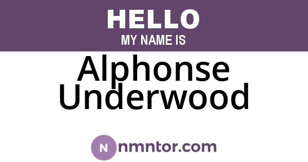 Alphonse Underwood