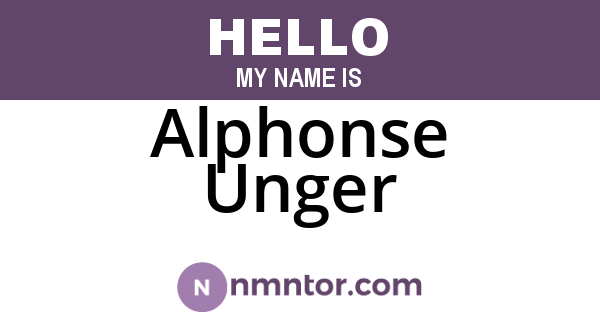 Alphonse Unger