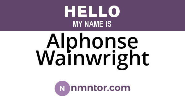 Alphonse Wainwright