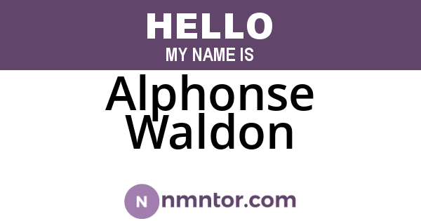 Alphonse Waldon
