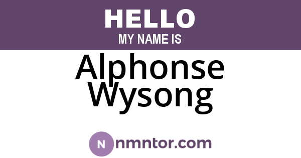 Alphonse Wysong