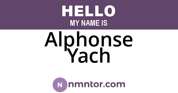 Alphonse Yach