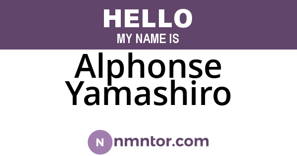 Alphonse Yamashiro