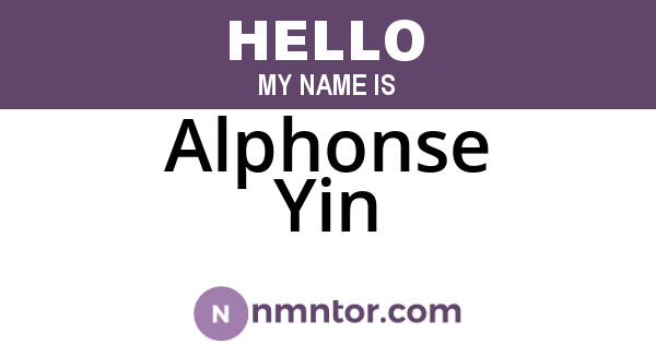 Alphonse Yin