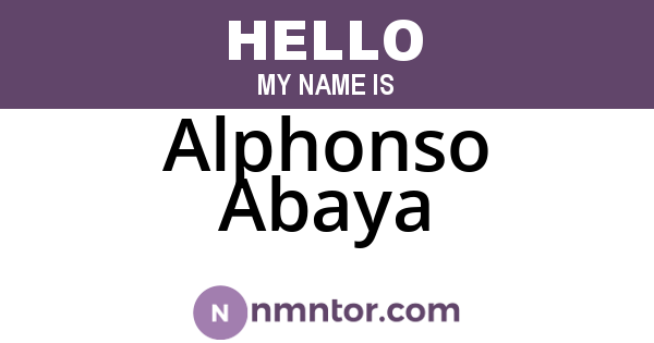Alphonso Abaya