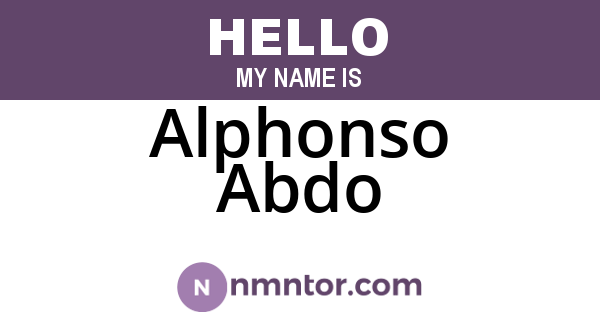 Alphonso Abdo
