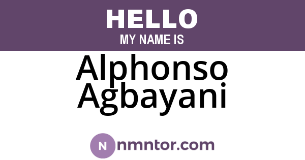 Alphonso Agbayani