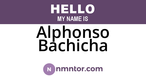 Alphonso Bachicha