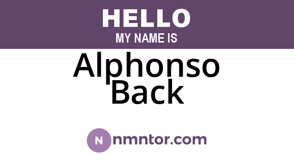 Alphonso Back