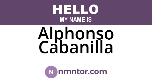 Alphonso Cabanilla