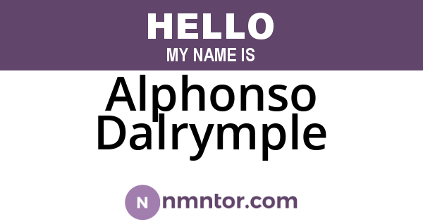 Alphonso Dalrymple