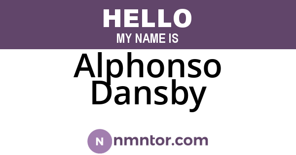 Alphonso Dansby