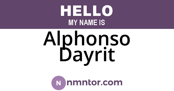 Alphonso Dayrit