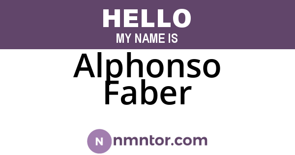 Alphonso Faber