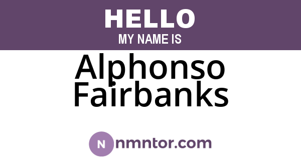 Alphonso Fairbanks