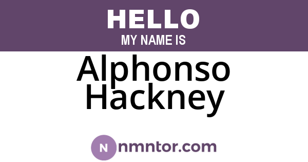 Alphonso Hackney