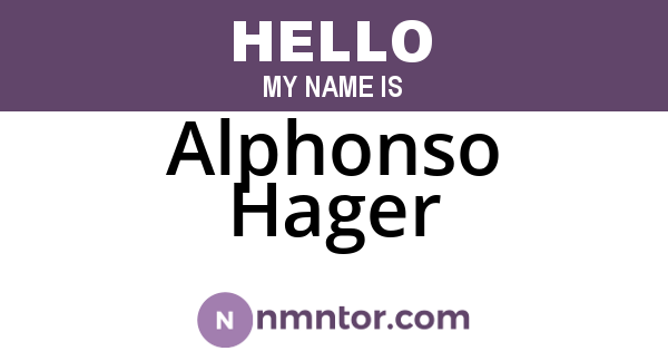 Alphonso Hager