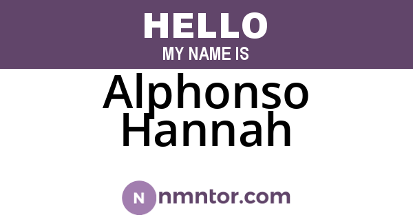 Alphonso Hannah