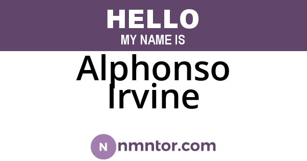 Alphonso Irvine