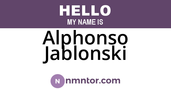Alphonso Jablonski