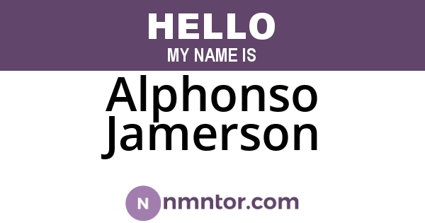 Alphonso Jamerson