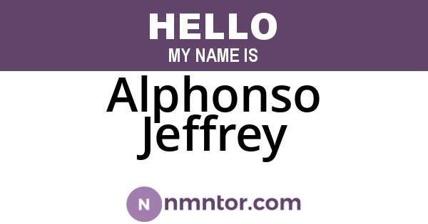 Alphonso Jeffrey