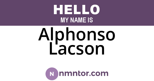 Alphonso Lacson