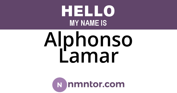 Alphonso Lamar