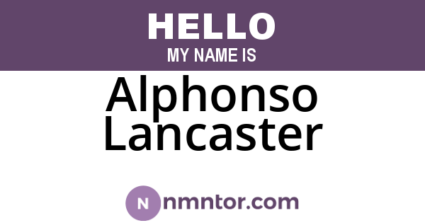 Alphonso Lancaster