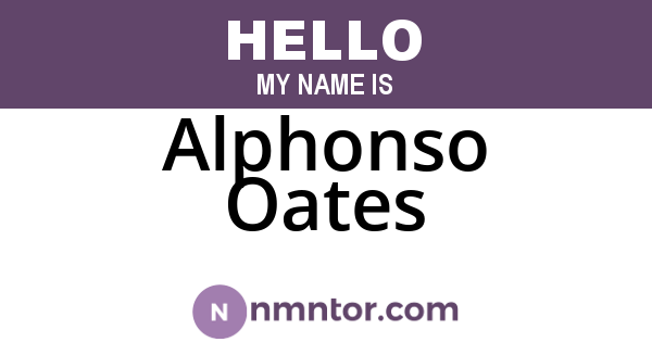 Alphonso Oates