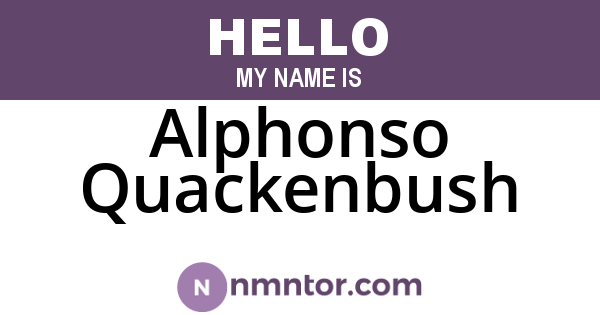 Alphonso Quackenbush