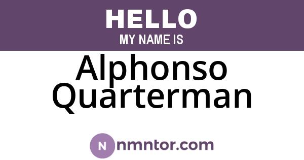 Alphonso Quarterman