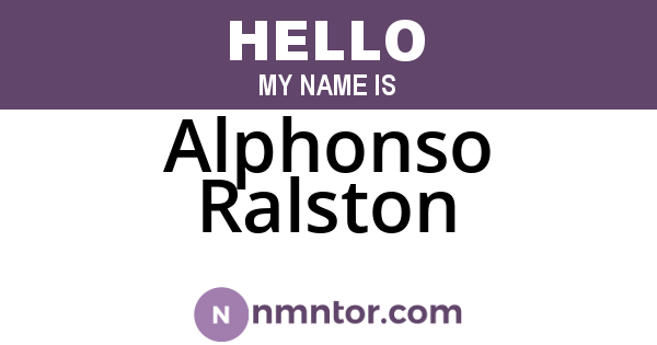 Alphonso Ralston