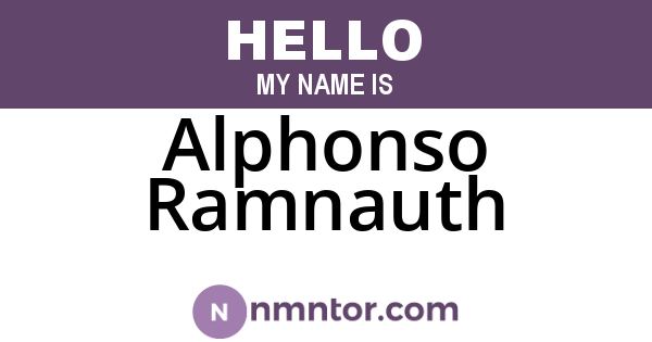 Alphonso Ramnauth