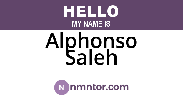Alphonso Saleh