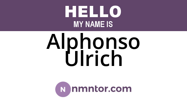Alphonso Ulrich