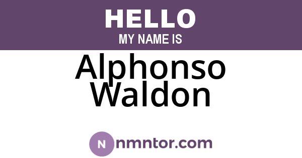 Alphonso Waldon