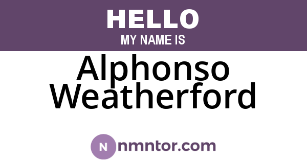 Alphonso Weatherford