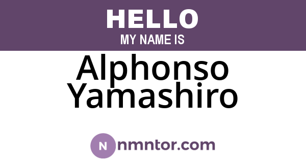 Alphonso Yamashiro