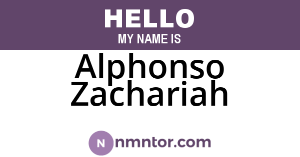 Alphonso Zachariah