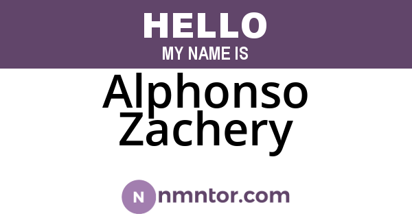 Alphonso Zachery