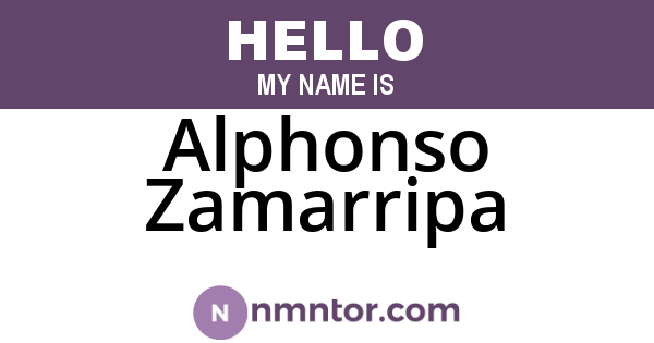 Alphonso Zamarripa