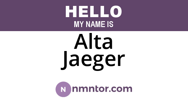 Alta Jaeger