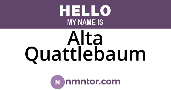 Alta Quattlebaum