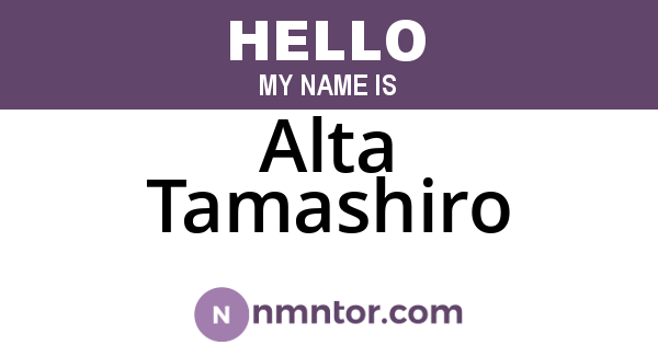 Alta Tamashiro