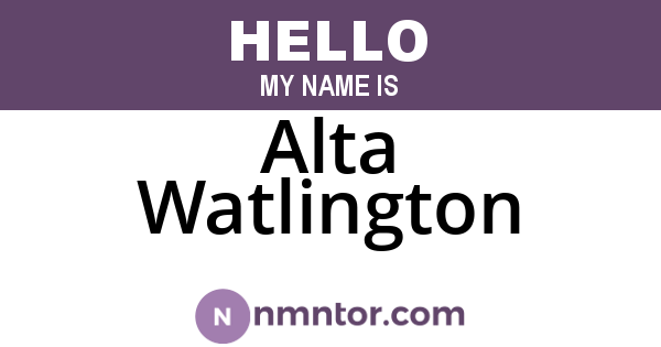 Alta Watlington