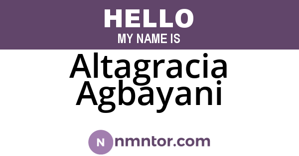 Altagracia Agbayani